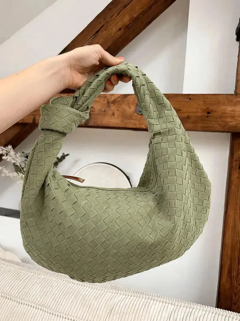 Amara – Autumn-inspired woven design – Suede handbag