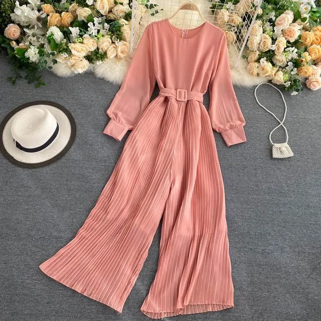 Aries Pleated Jumpsuit with Belt