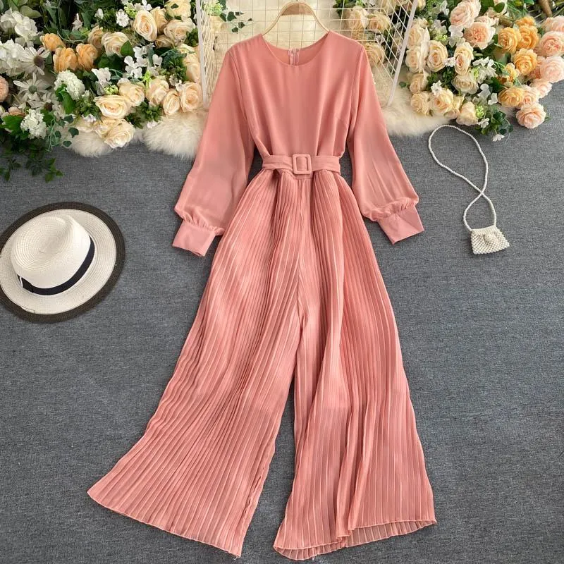 Aries Pleated Jumpsuit with Belt