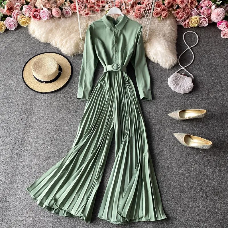 Aries Pleated Jumpsuit with Belt