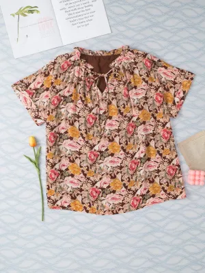 Autumnal Floral Print Blouse