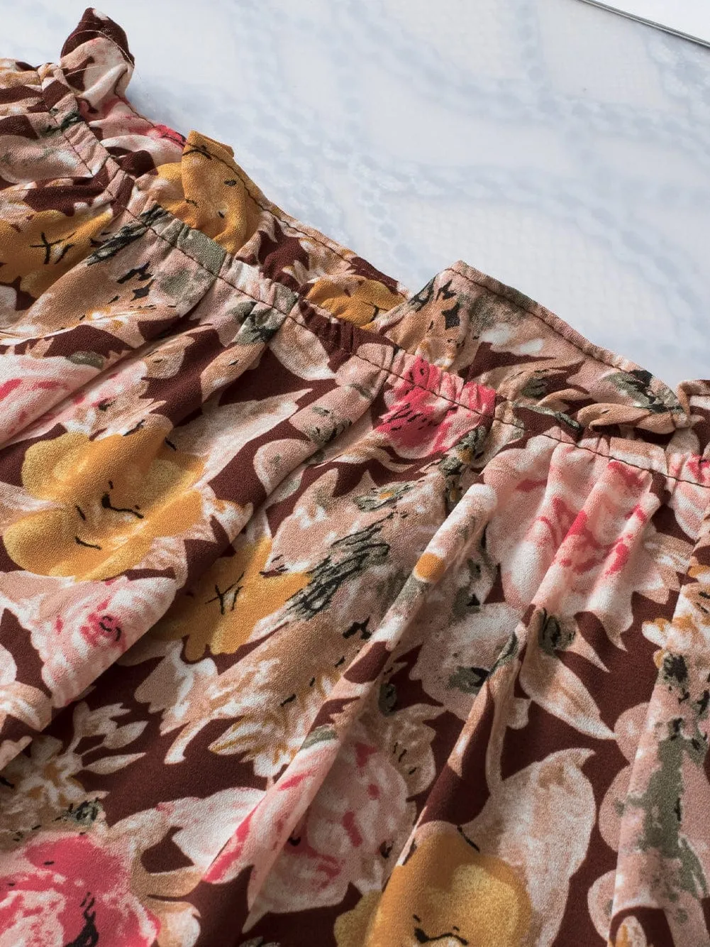 Autumnal Floral Print Blouse
