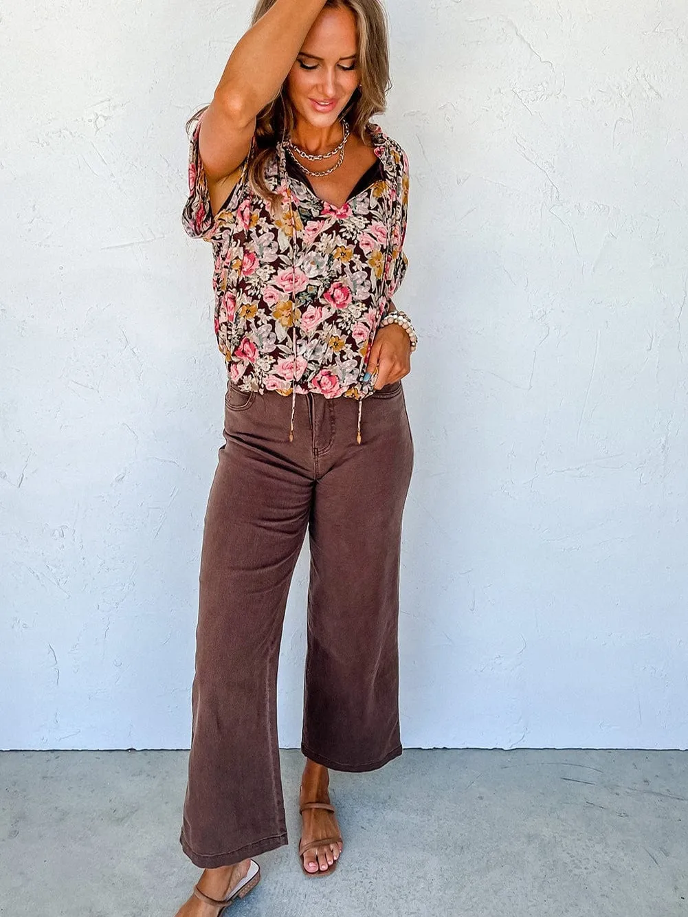 Autumnal Floral Print Blouse