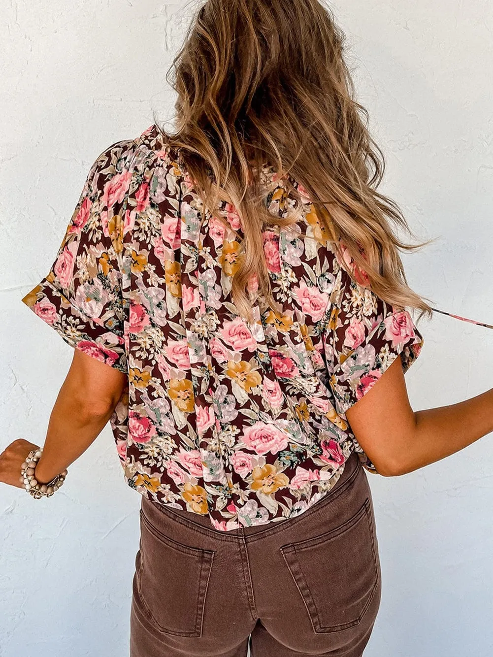 Autumnal Floral Print Blouse