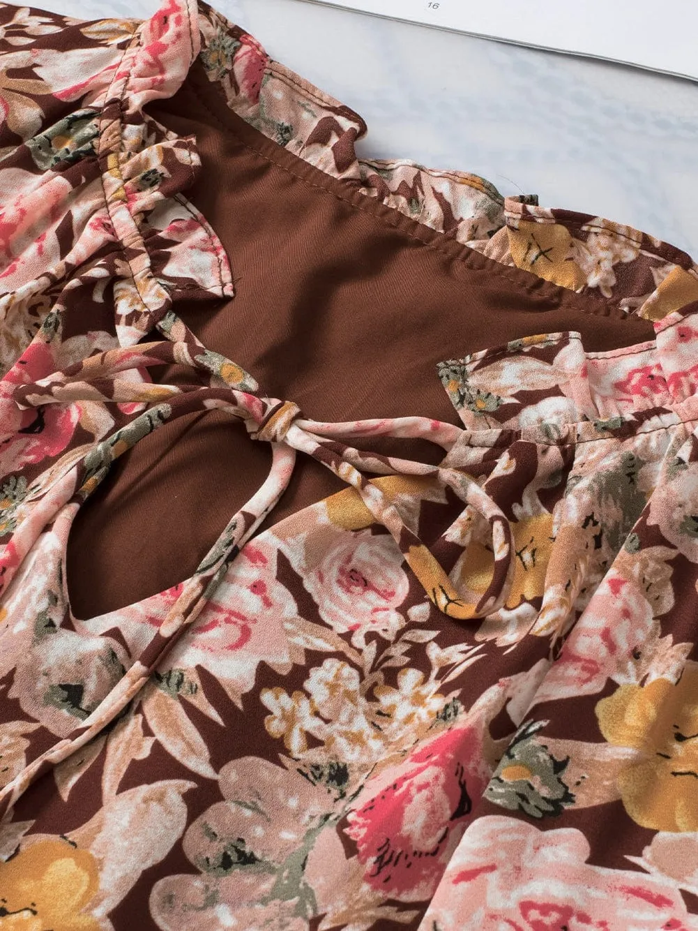 Autumnal Floral Print Blouse