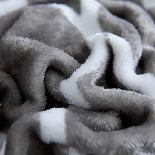 BESTCHIC Grey Sherpa Fleece Comforter Set Twin Size, Super Ultra Luxury Soft Plush Flannel Stylish Bedding Set, 2 Pieces Down Alternative Comforters with 1 Pillow Shams, 68 x 88 Inches