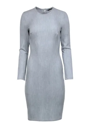 Black Halo – Light Grey Ribbed Long Sleeve Sheath Dress Sz 4