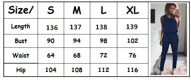 Bowknot Sleeveless Pure Color Loose High Waist Long Jumpsuits
