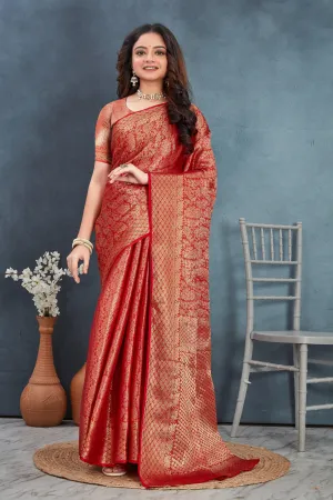 Brocade Elegance: Pure Mysore Silk Sarees in Red