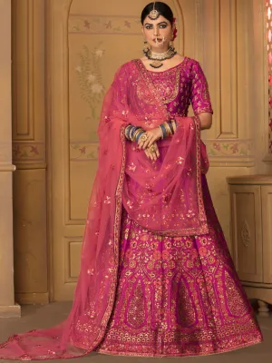 Charming Pink Color Banarasi Silk Lehenga Choli