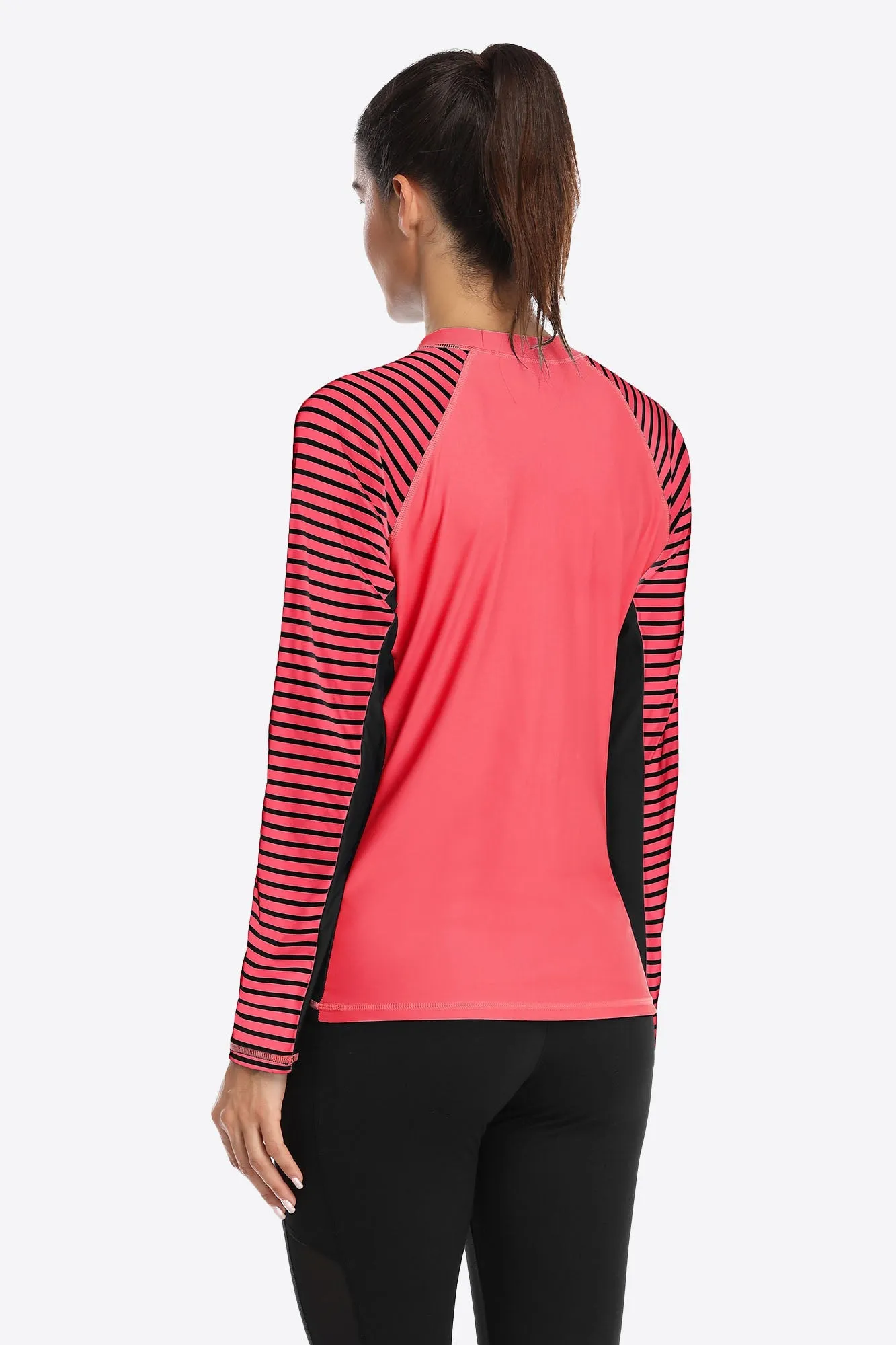 Clearance | Women's Stripe Long Sleeves UPF 50  Crew Rash Guard