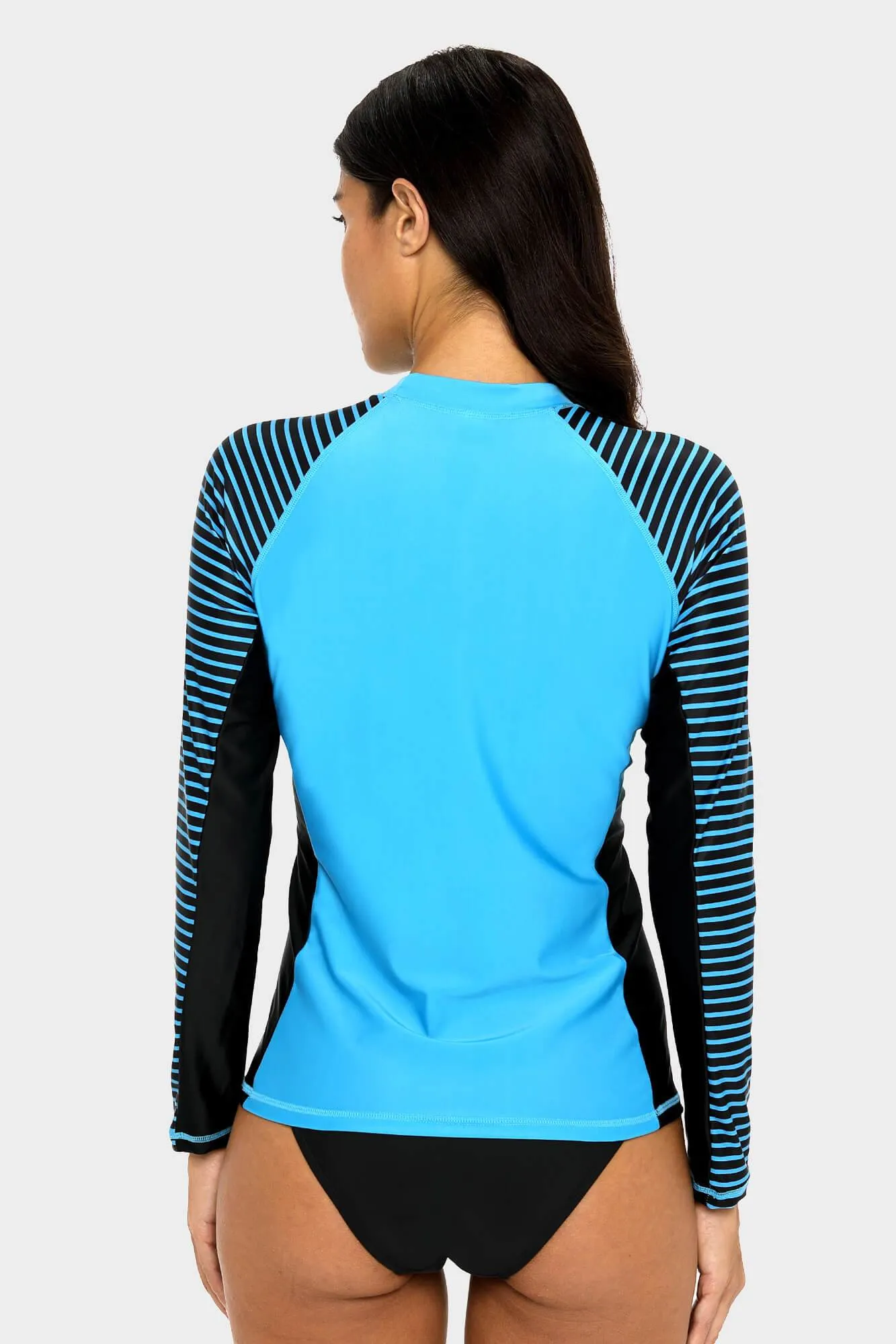 Clearance | Women's Stripe Long Sleeves UPF 50  Crew Rash Guard