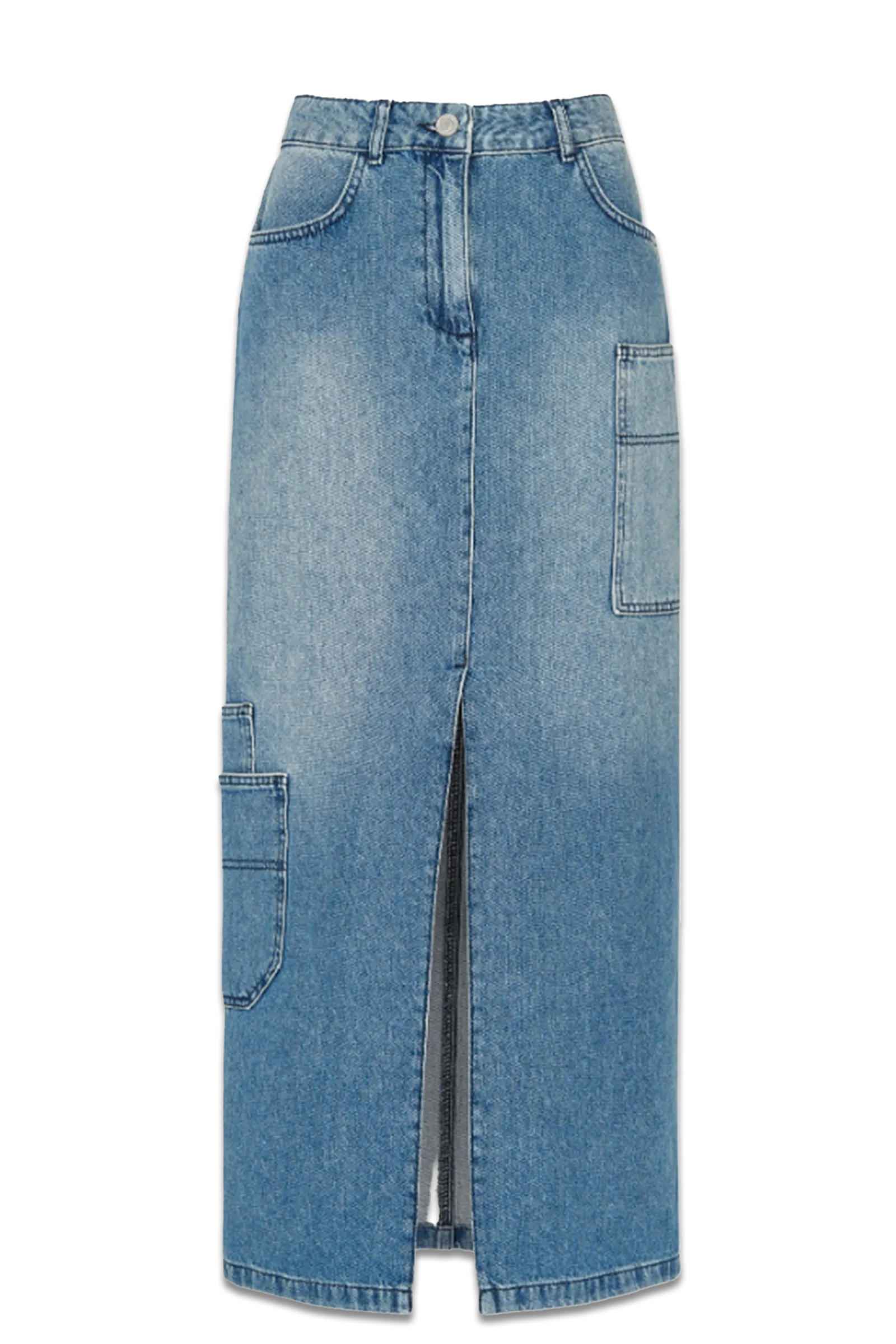 Cora Utility Denim Maxi Skirt