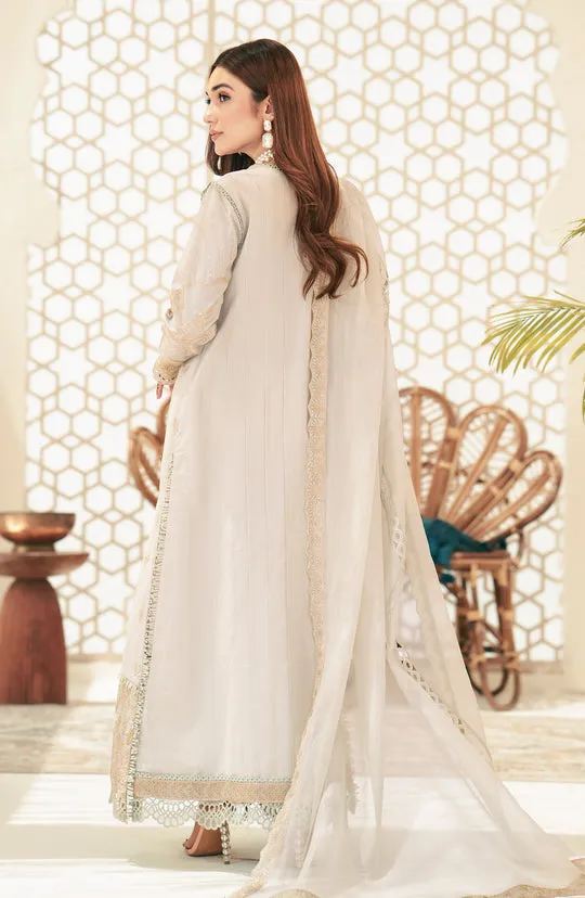 Cream Color  Pakistani Embroidered Salwar Kameez with Dupatta Dress