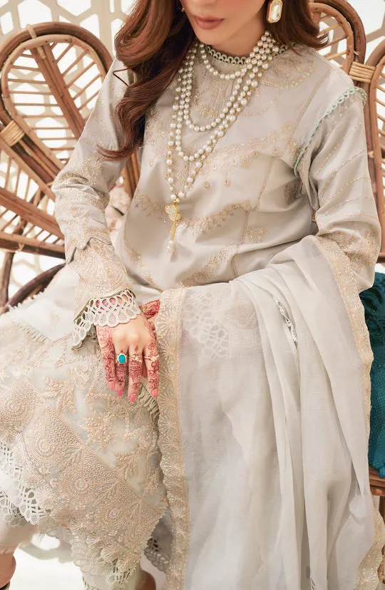 Cream Color  Pakistani Embroidered Salwar Kameez with Dupatta Dress