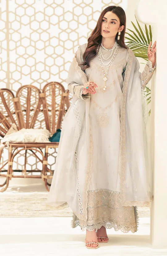 Cream Color  Pakistani Embroidered Salwar Kameez with Dupatta Dress