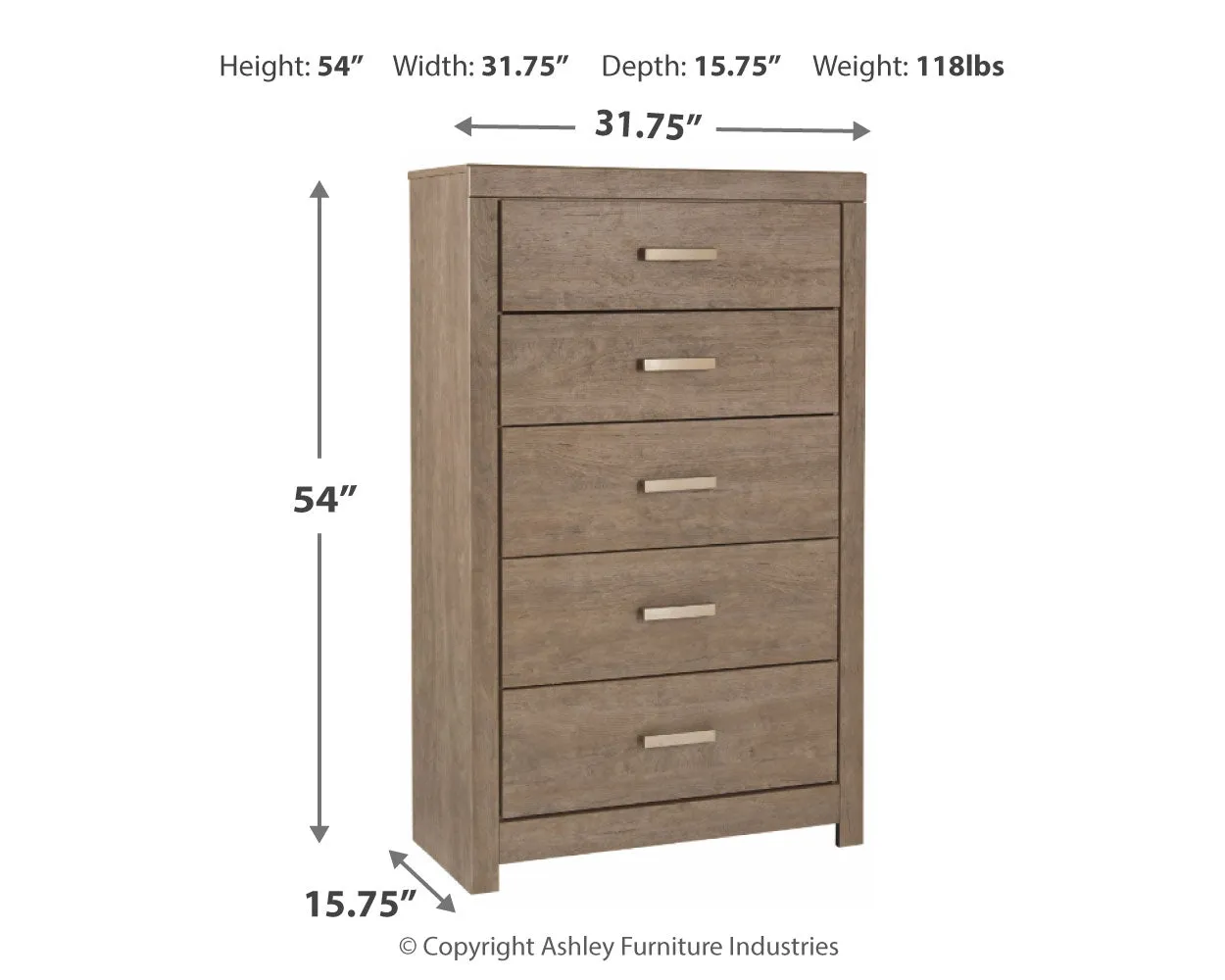 Culverbach Queen Panel Bed with Mirrored Dresser and Chest in Gray
