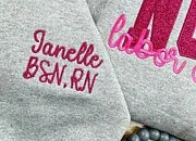 Custom Embroidered Applique Glitter  Sweatshirt