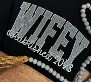 Custom Embroidered Applique Glitter  Sweatshirt