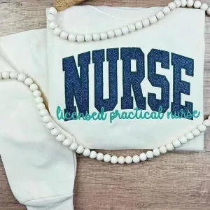 Custom Embroidered Applique Glitter  Sweatshirt