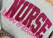Custom Embroidered Applique Glitter  Sweatshirt