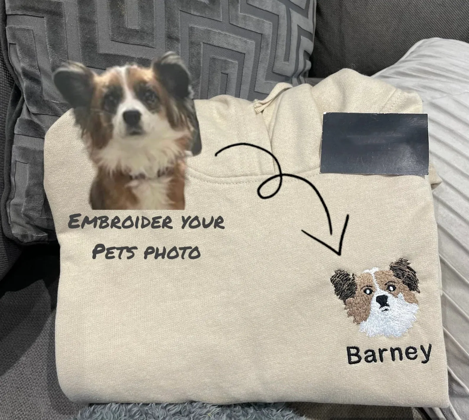 Custom Pet your photo Embroidered Sweatshirt, Personalized Pet Face Pet name Sweatshirt, Custom Pet Hoodie, Pet Sweater, pet portrait hoodie