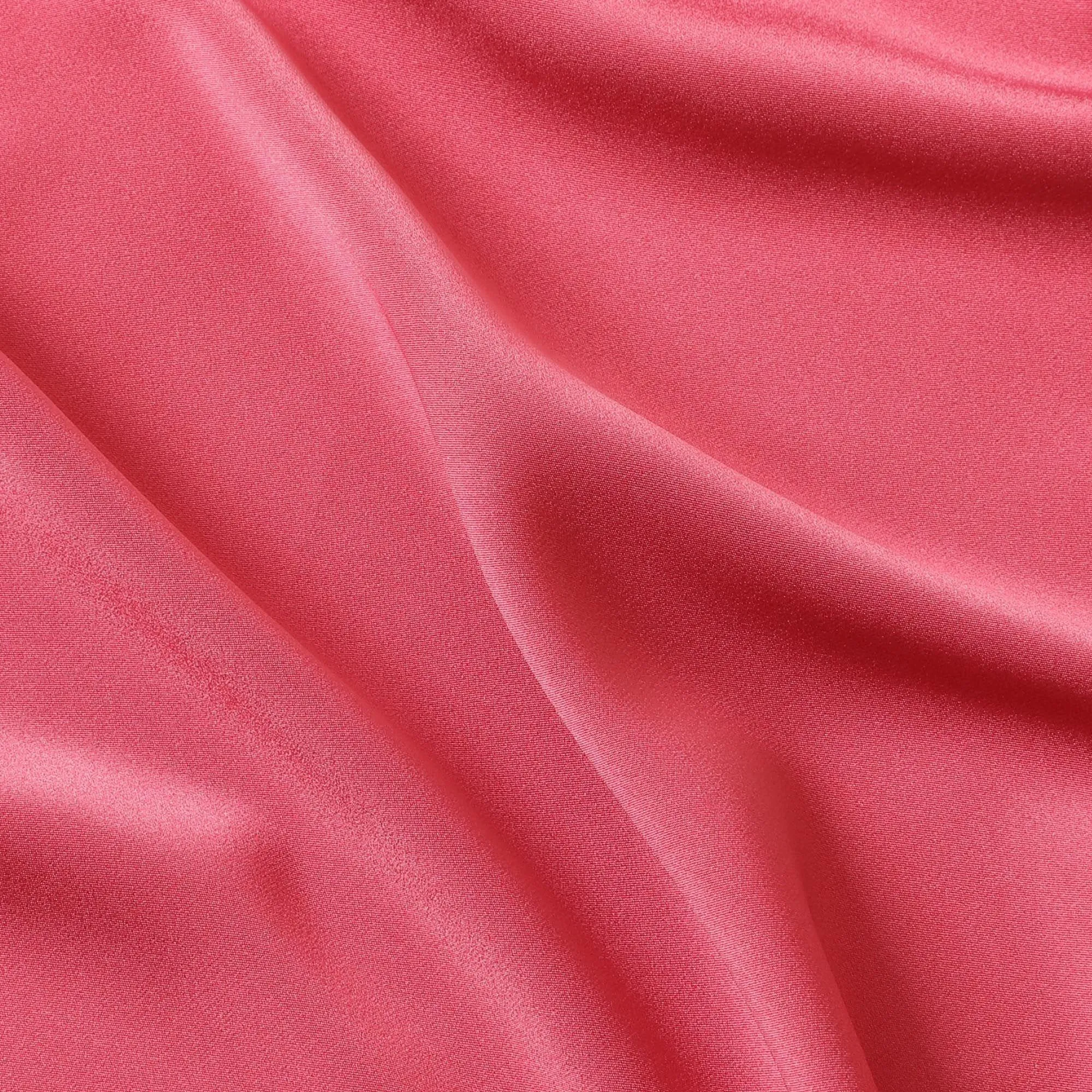 Dark Onion pink plain pure crepe satin fabric-D7540