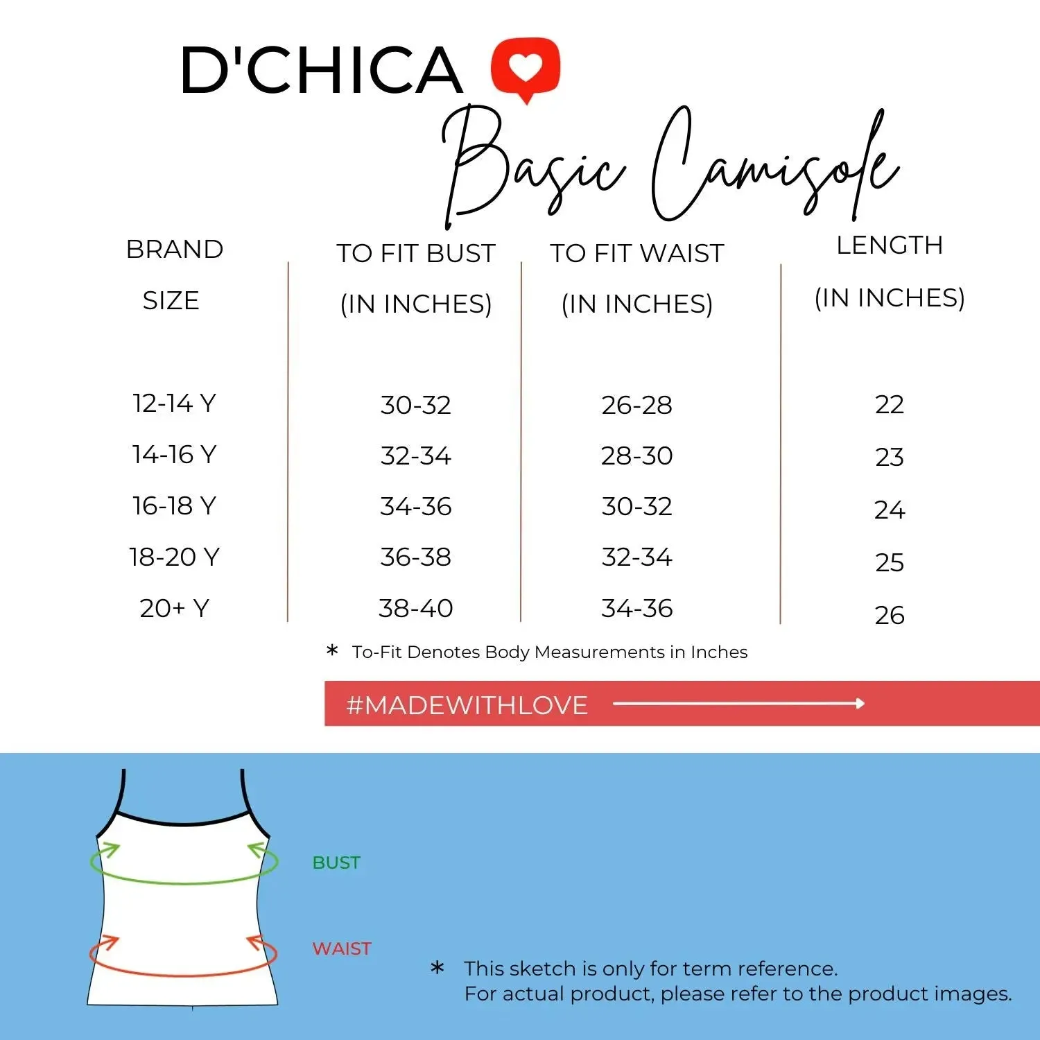 D'chica Black & White Basic Cotton Camisole for Girl Ð Pack of 2, Soft, Sleeveless, Lightweight, and Perfect for Everyday Wear