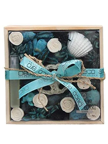 Deco aro Natural Dried Flowers Leaves Seeds Wooden Flakes Natural Potpourri, Ocean Fragrance - 250g