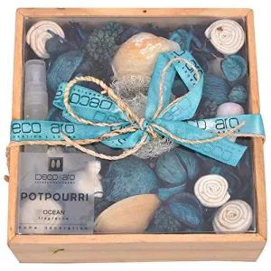 Deco aro Natural Dried Flowers Leaves Seeds Wooden Flakes Natural Potpourri, Ocean Fragrance - 250g