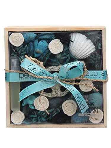 Deco aro Natural Dried Flowers Leaves Seeds Wooden Flakes Natural Potpourri, Ocean Fragrance - 250g