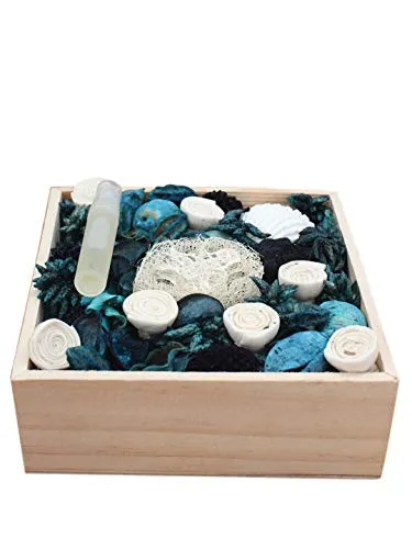 Deco aro Natural Dried Flowers Leaves Seeds Wooden Flakes Natural Potpourri, Ocean Fragrance - 250g
