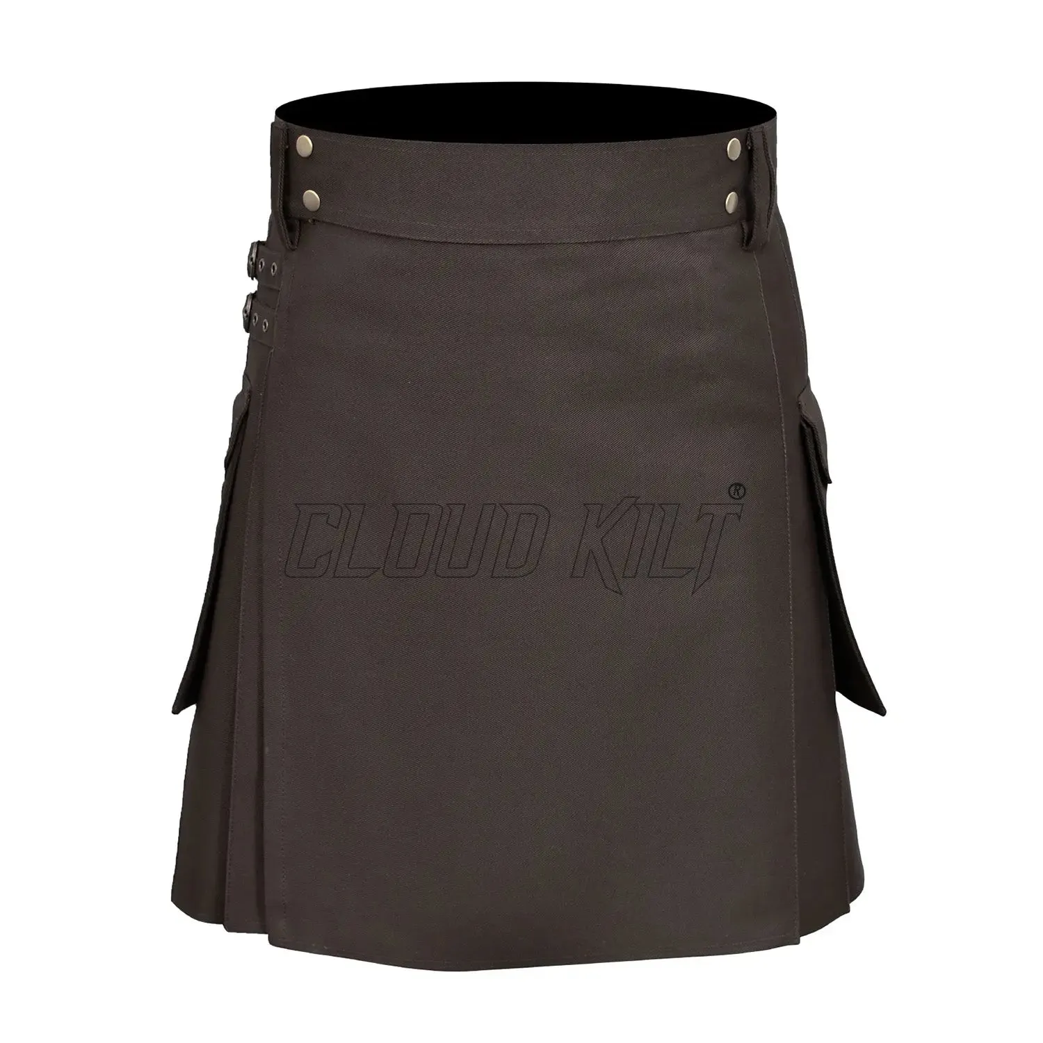 Deluxe Modern Dark Brown Utility Kilt For Men