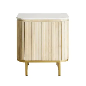 Deva Bedside with Marble Top Natural