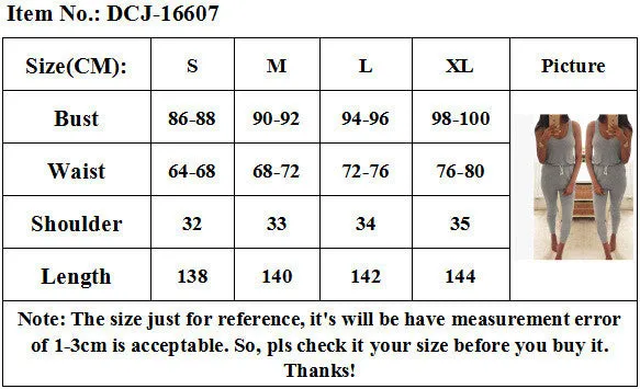 Drawstring Sleeveless Scoop Pure Color Slim Long Jumpsuit