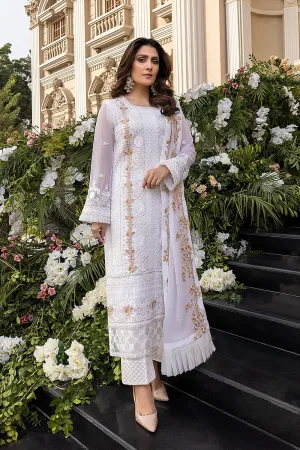 Elegant Formal Pakistani Dress in White Shade #PF409