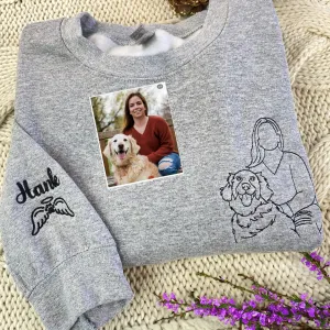 Embroidered Dog Sweatshirts,Custom Embroidered Pet Sweatshirts, Custom Dog Sweatshirts, Special Birthday Gift for Dog Mom/Dad, Pet Memorial