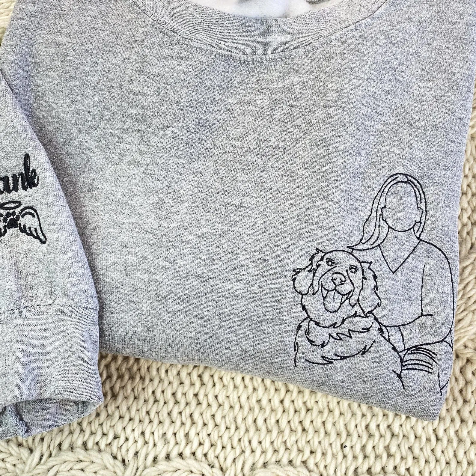 Embroidered Dog Sweatshirts,Custom Embroidered Pet Sweatshirts, Custom Dog Sweatshirts, Special Birthday Gift for Dog Mom/Dad, Pet Memorial