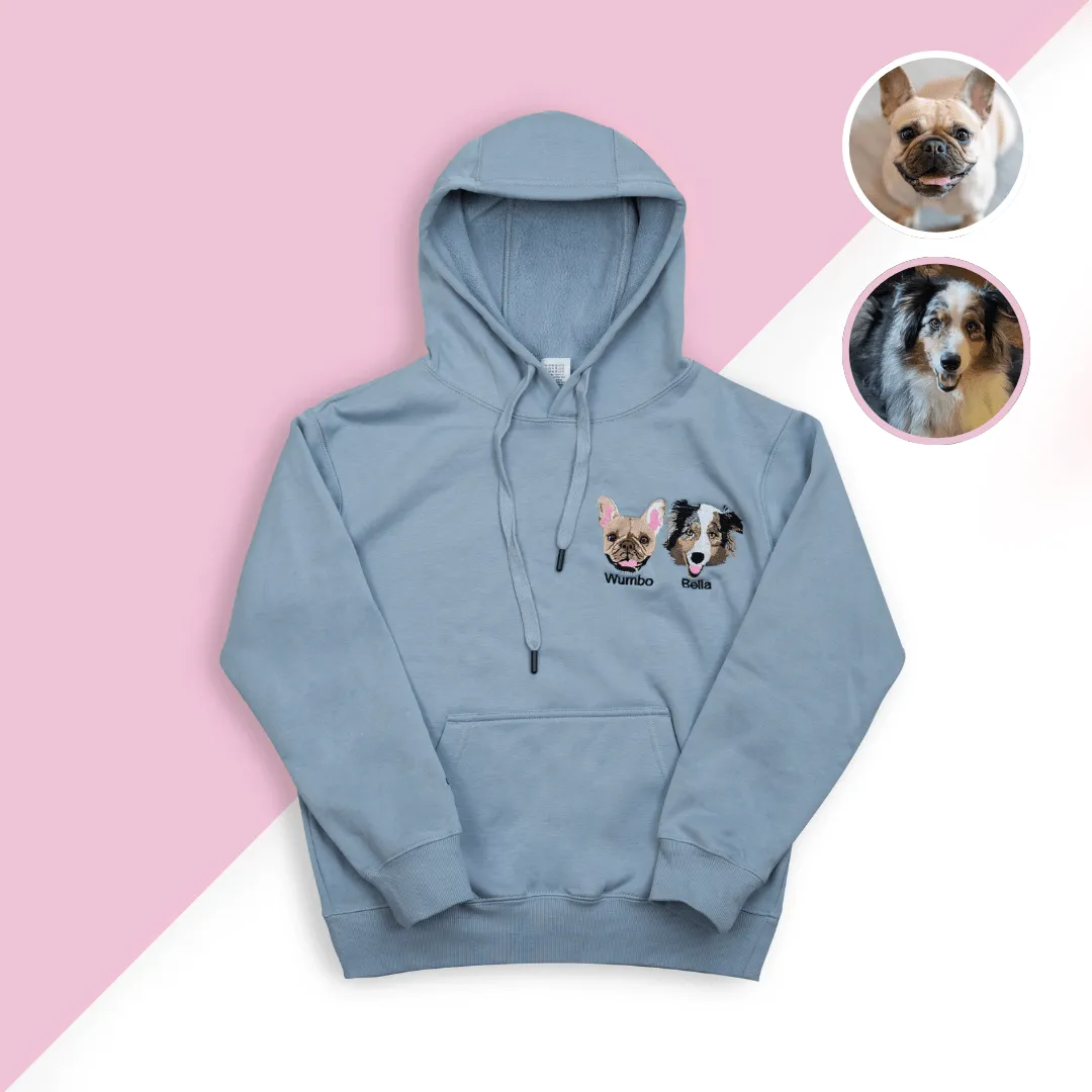 Embroidered Hoodie | Custom With Your Pet's Face & Name