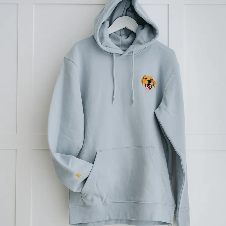Embroidered Pet Portrait Hoodie Custom Pet Embroiderd Sweatshirt
