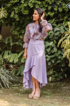 Floral printed top and skirt co-ord set