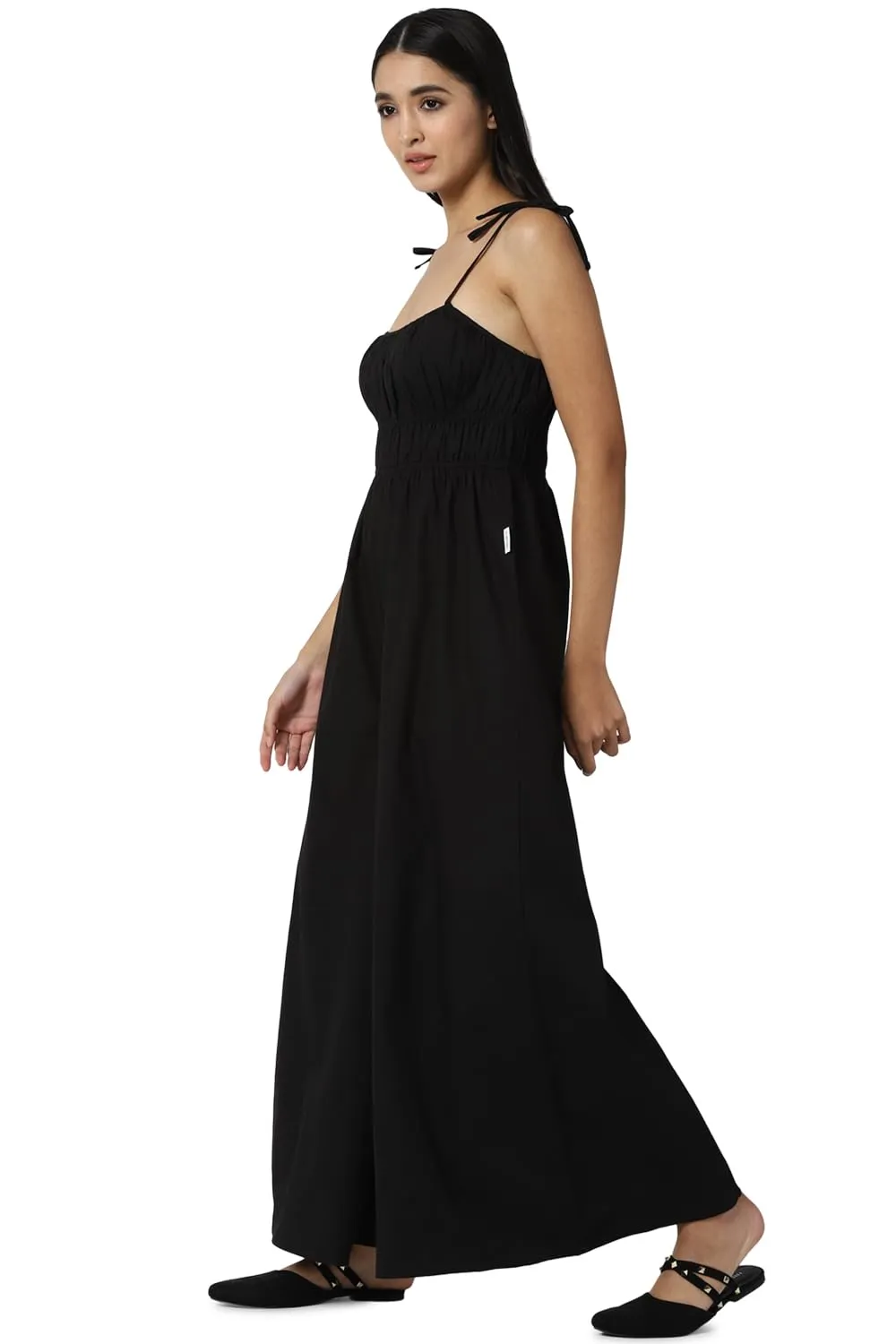 FOREVER 21 women's Cotton Classic Midi Dress (594710_Black