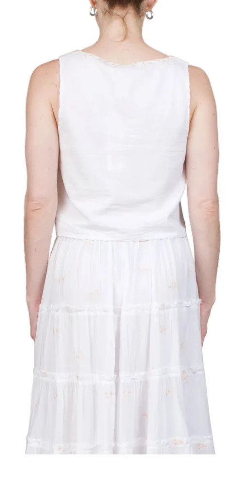 Francie Embroidered Top White