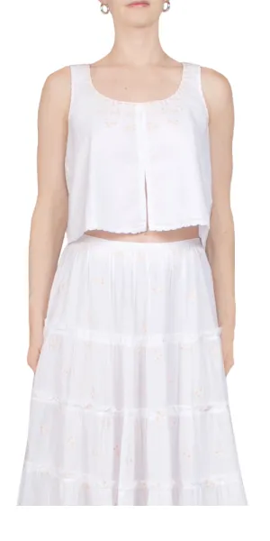 Francie Embroidered Top White