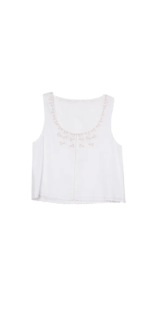 Francie Embroidered Top White