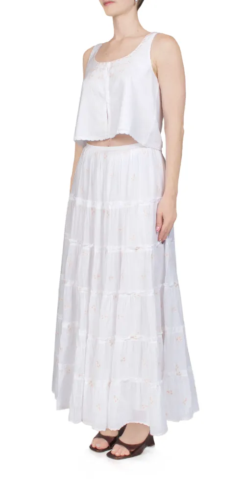 Francie Embroidered Top White