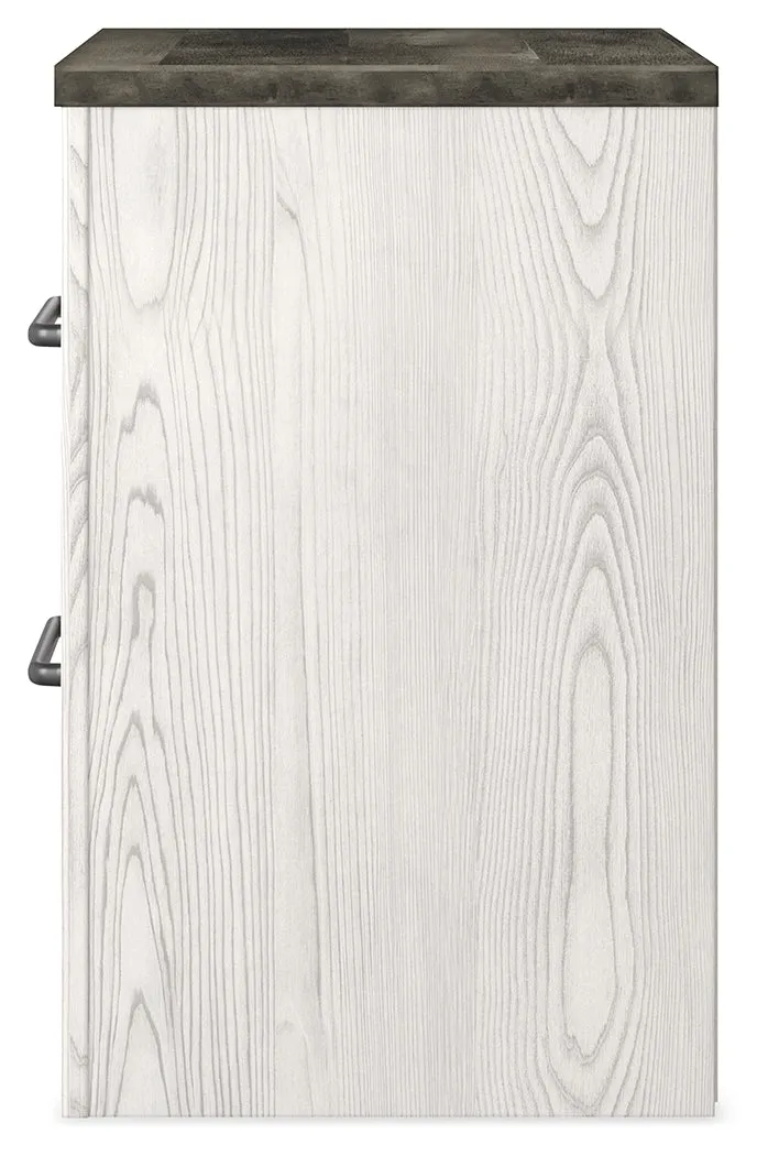 Gerridan Queen Panel Bed with Dresser and 2 Nightstands in White/Gray