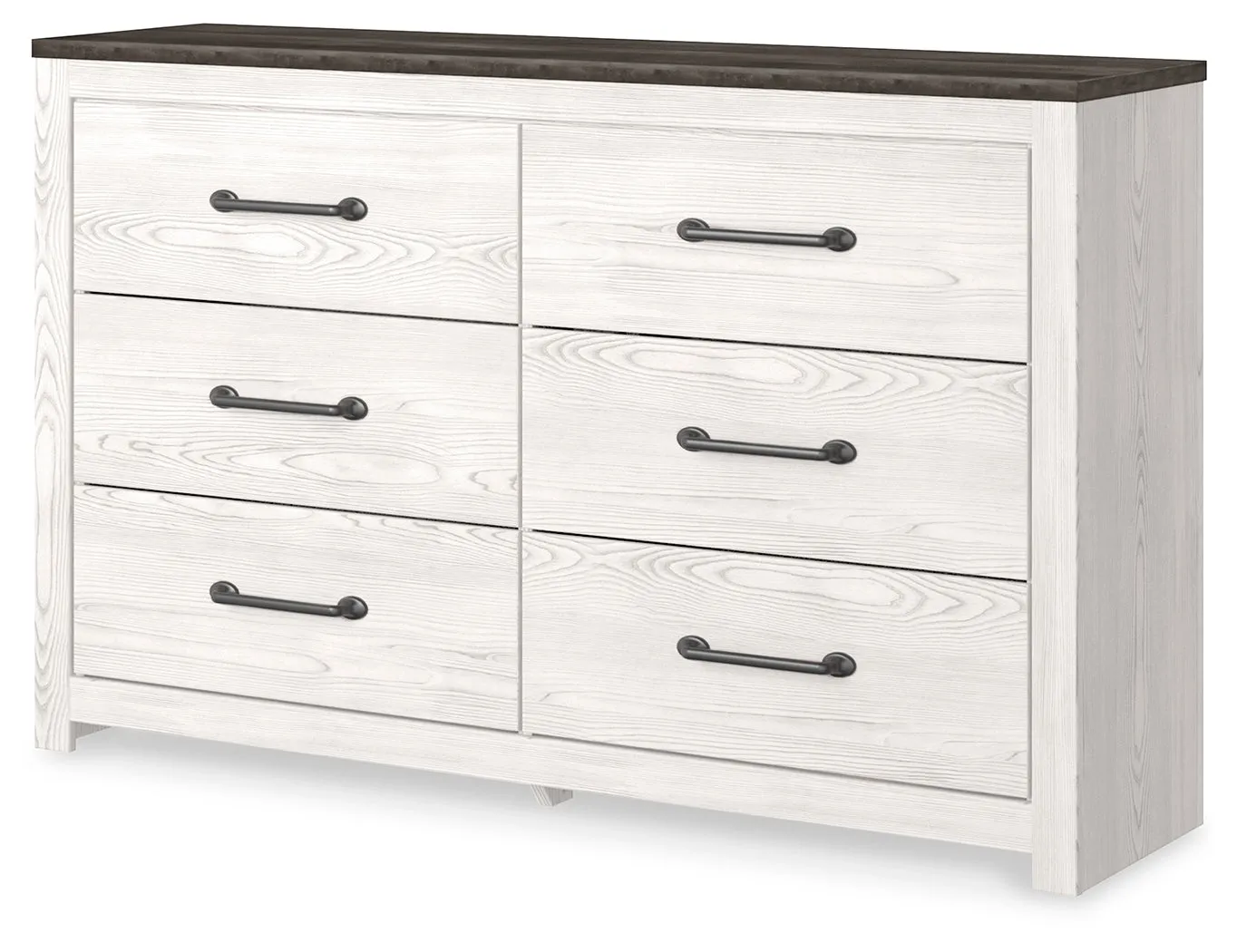 Gerridan Queen Panel Bed with Dresser and 2 Nightstands in White/Gray