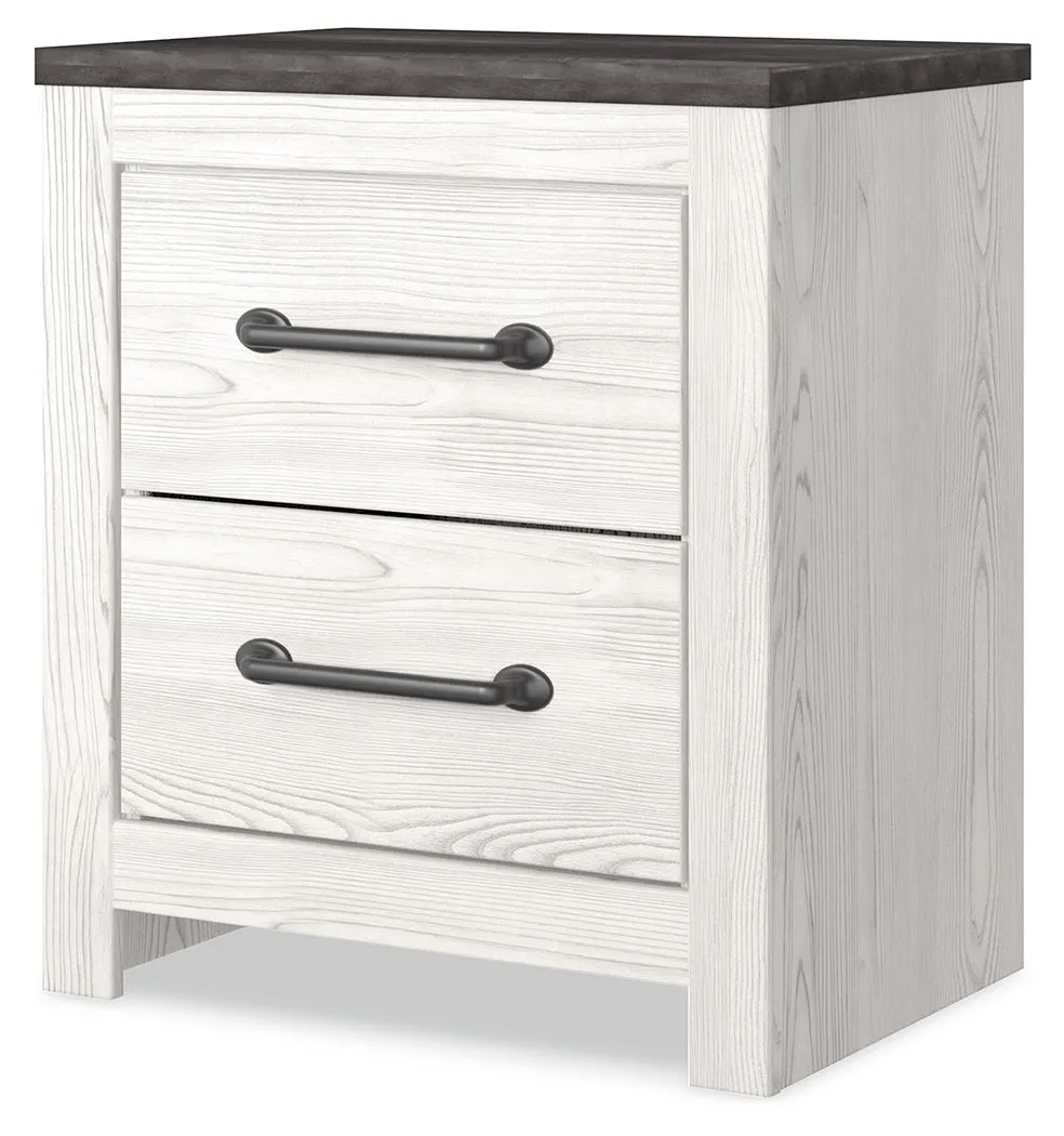 Gerridan Queen Panel Bed with Dresser and 2 Nightstands in White/Gray