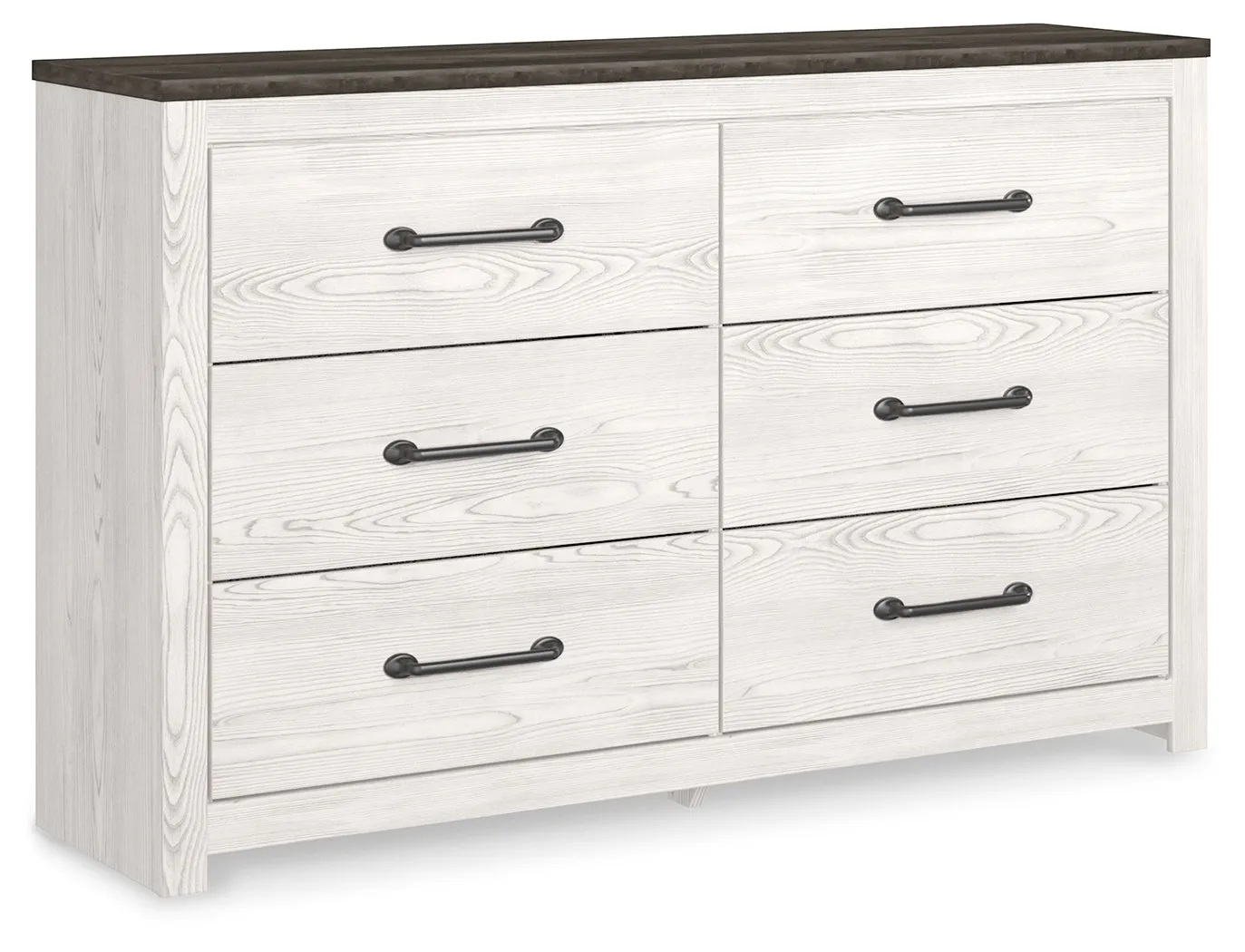 Gerridan Queen Panel Bed with Dresser and 2 Nightstands in White/Gray